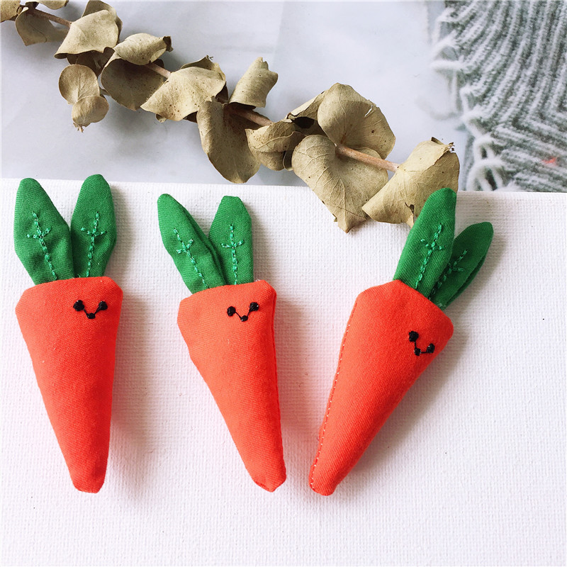 韩版diy可爱布艺胡萝卜小公仔 儿童发饰配件手机壳包鞋袜材料跨境