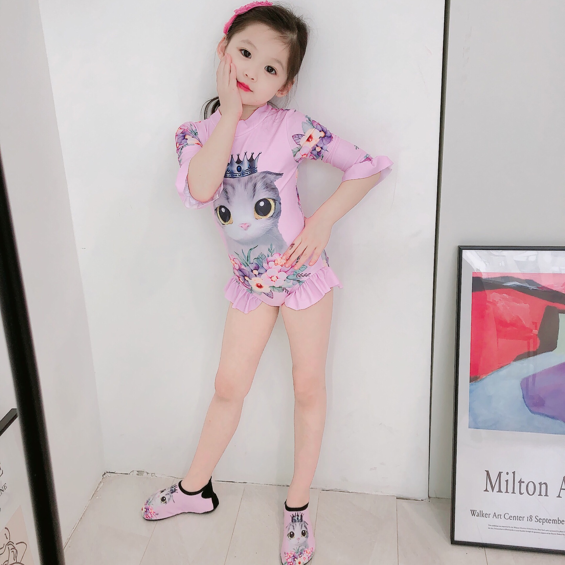 0万件儿童泳衣女孩宝宝连体泳装女童可爱卡通火烈鸟比基尼2-3-6岁相似