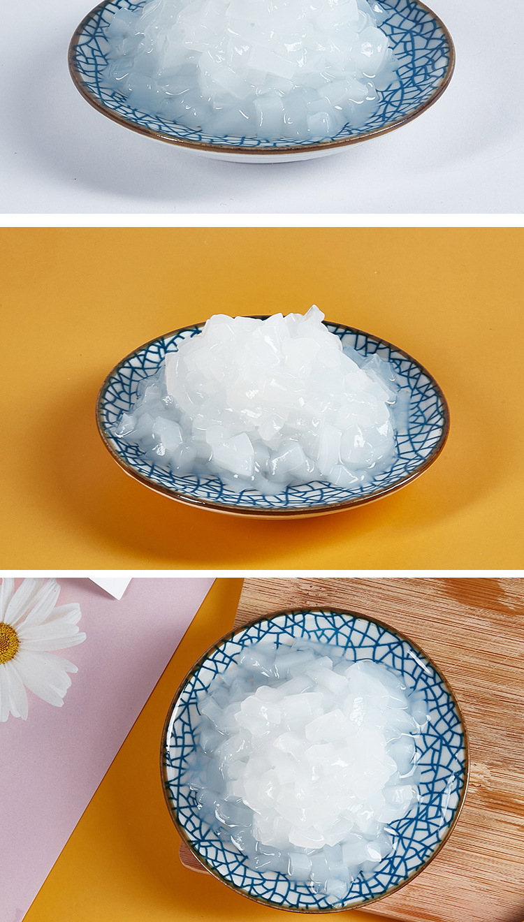 工厂直销餐饮甜品原料奶茶椰果高纤维压缩椰果0.5*15mm长条型椰果