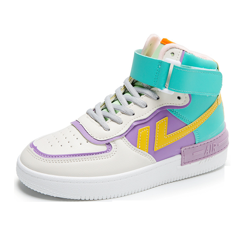 高帮马卡龙运动鞋女ins百搭潮板鞋韩版ulzzang原宿鞋子2019秋冬款