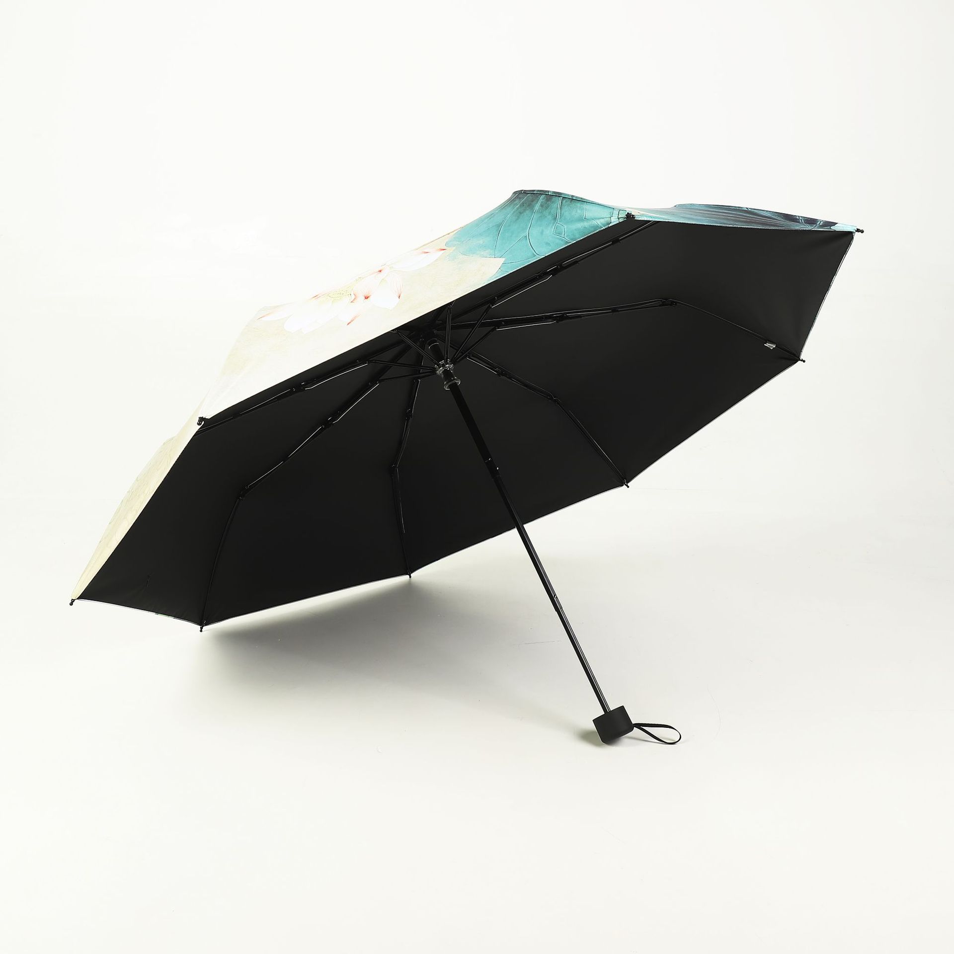 黑胶防晒数码印刷三折伞五折伞女士超轻口袋折叠伞广告礼品伞定制
