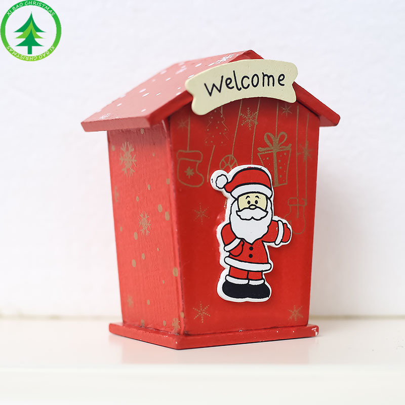 Christmas Creative Cartoon Piggy Bank Wooden Santa Snowman Decals Savings Bank Christmas Decoration Ornaments