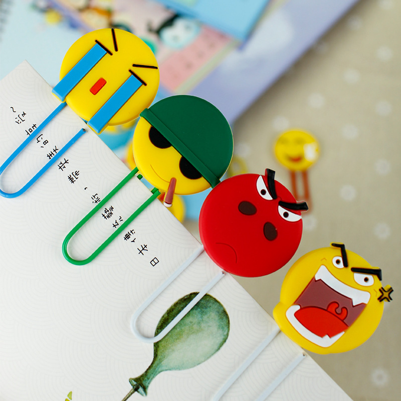 笑脸表情回形针书签创意可爱金属曲别针彩色回行针卡通韩版曲别针