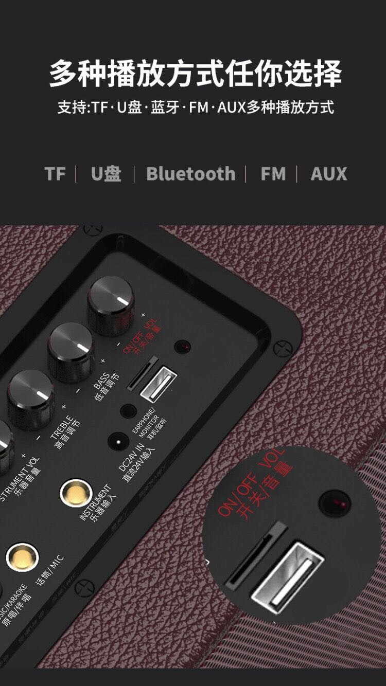 索乐l10大功率便携式户外发烧级乐器演奏唱歌 重低音广场舞音响