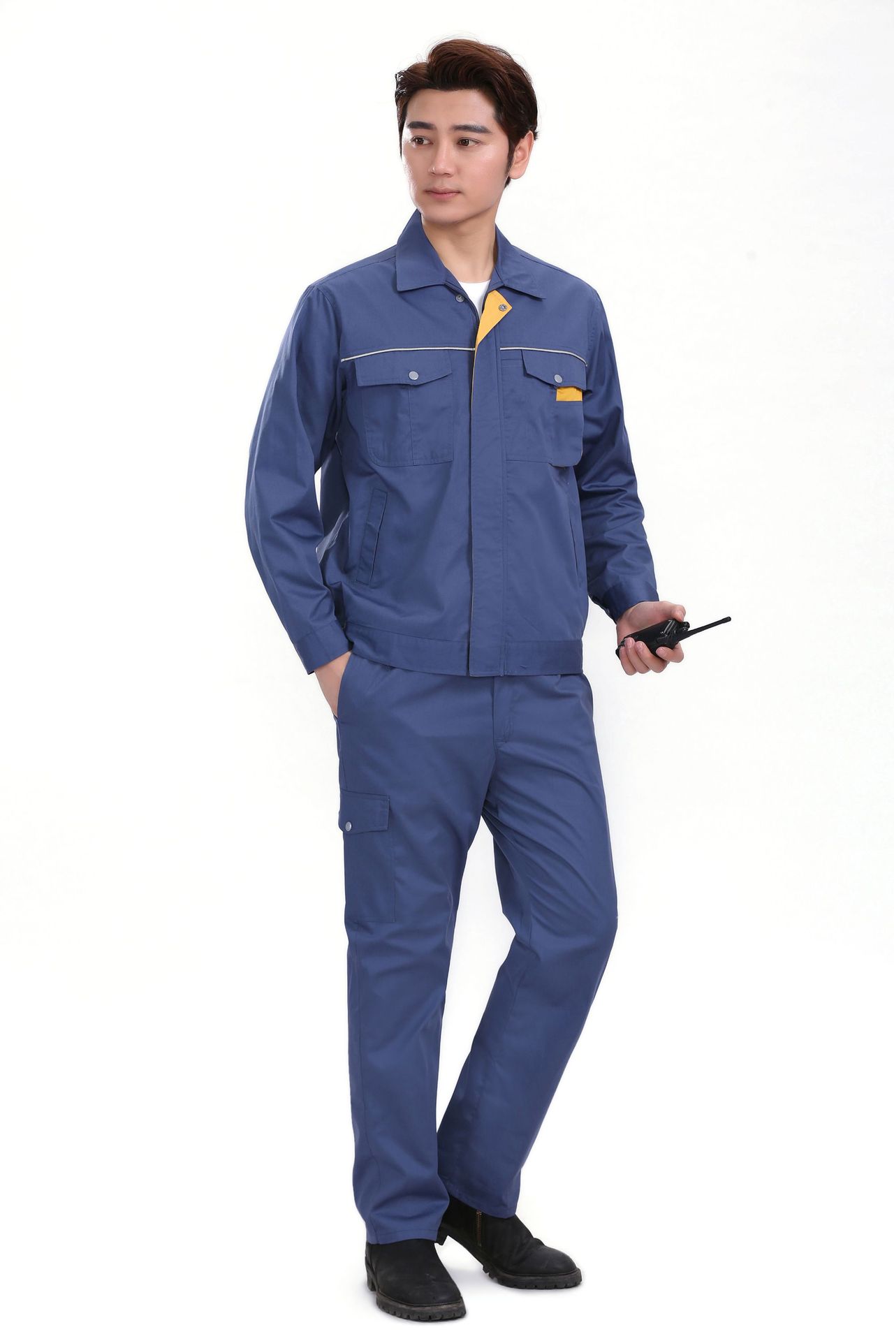 定制夏季纯棉工作服长袖 全棉短袖工装厂服 车间工人电工作服上衣