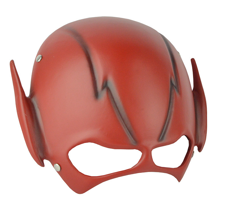 红色闪电侠面具万圣节影视角色头套圣诞舞会搞怪装扮鬼脸树脂面具