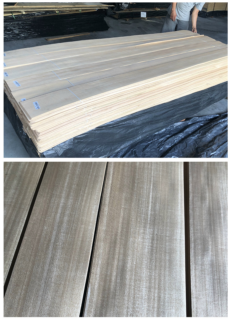 天然木皮安利格直纹贴面家具材料装饰面板非洲安利格山纹直纹木皮