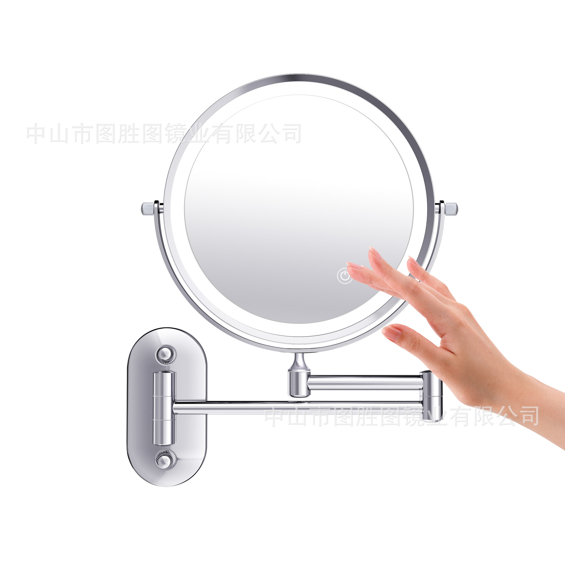 Tucson Picture Bathroom Mirror Wall Hanging Folding Mirror Hotel Punch-Free Double-Sided Led Dressing Hairdressing Mirror with Light