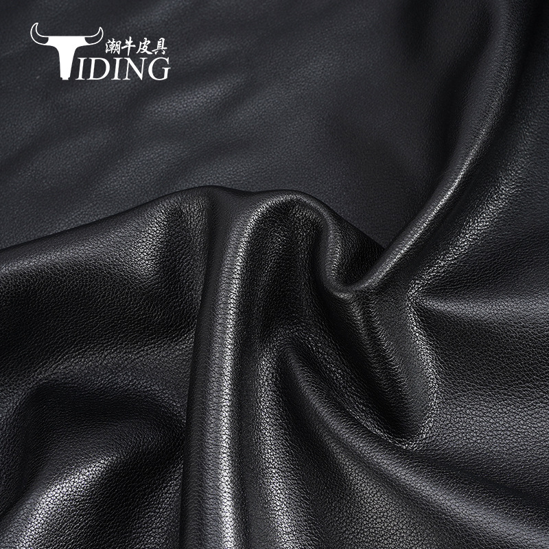 优质皮胚黑色胎牛纹头层牛皮革批发 鞋材沙发面料 全粒面 149号