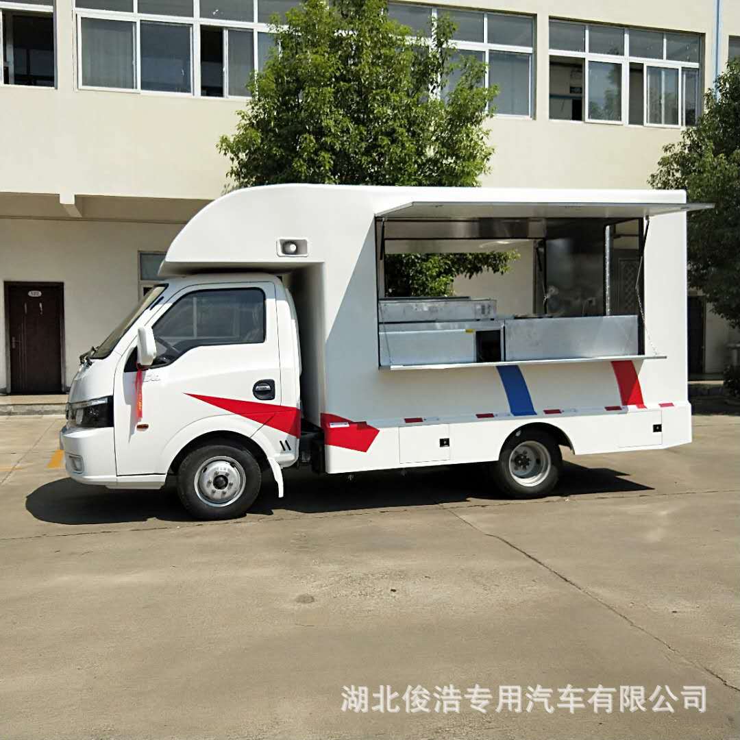 厂家批发东风移动汽油小吃快餐车 东风流动烧烤售卖车