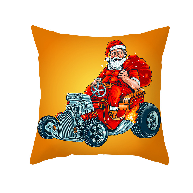 Funny Cartoon Santa Claus Animal Series Peach Skin Fabric Printed Pillowcase Nordic Office Sofas Cushion Cover