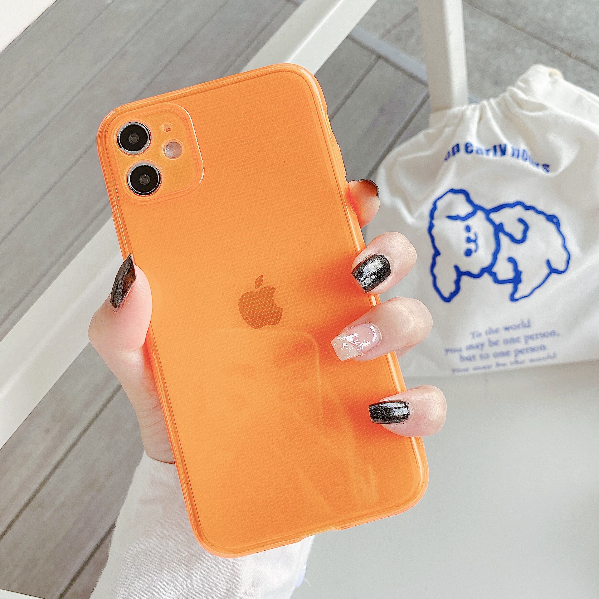 新款荧光绿适用苹果xsmax手机壳iphoen11加厚tpu软壳7代/8plus/6s