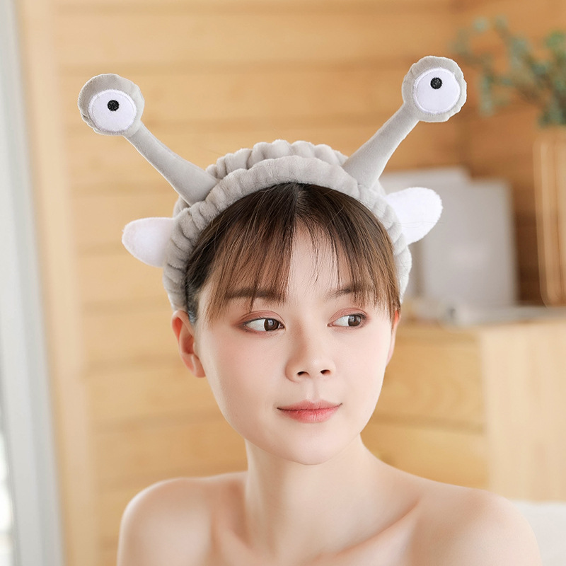 创意款蜗牛发带女洗脸搞怪卡通发箍法兰绒头箍发捆网红可爱束发带