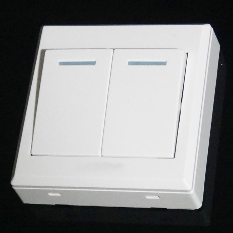 明装二位双控墙壁开关 86明装家用阻燃墙壁开关面板插座厂家直销