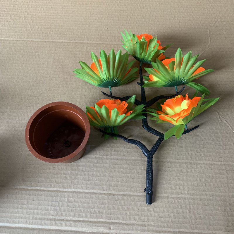 塑料盆花五七花塑料假花清明扫墓上坟摆放墓碑花烧纸祭祀菊花拉花