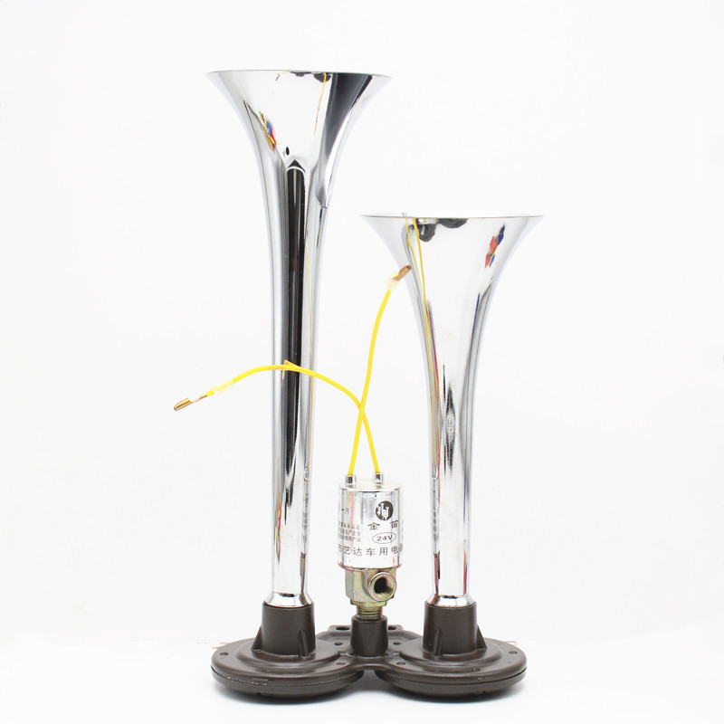 厂家直销 客车大货车改装24v通用双管气喇叭鸣笛喇叭电控气喇叭