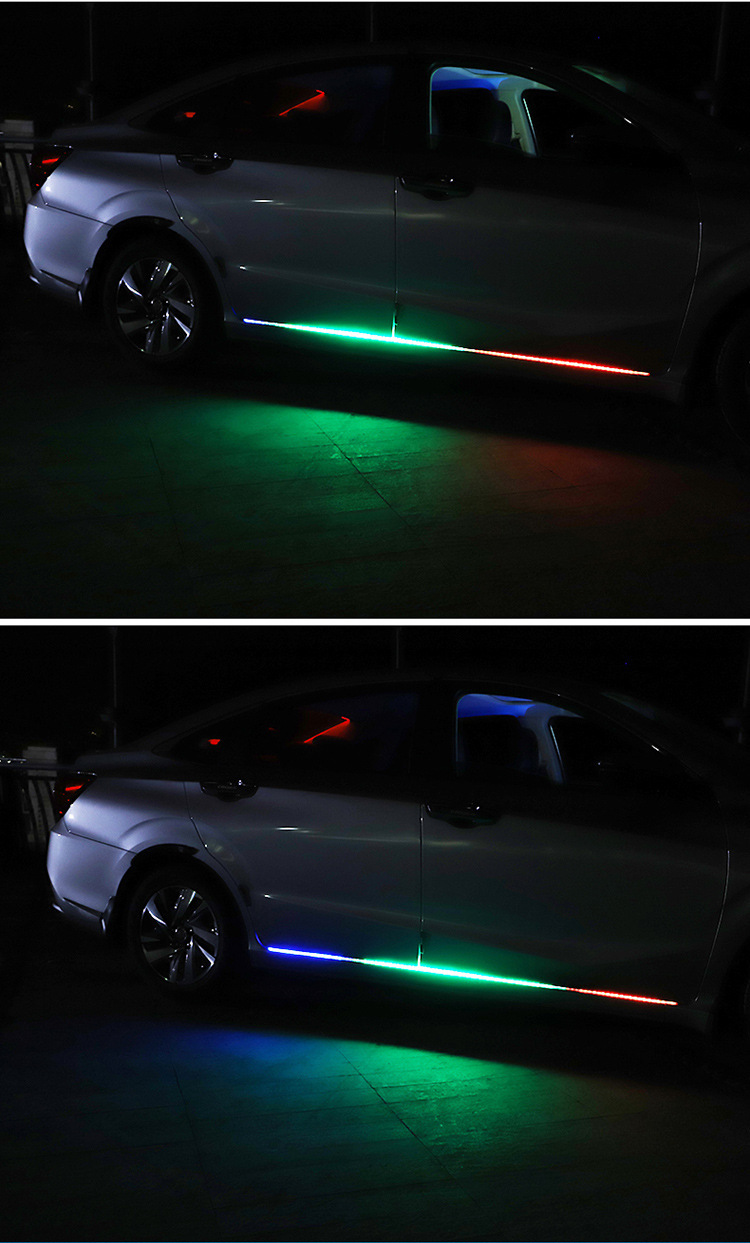 汽车led车门灯侧门改装七彩流光跑马灯流水转向灯装饰灯氛围灯带