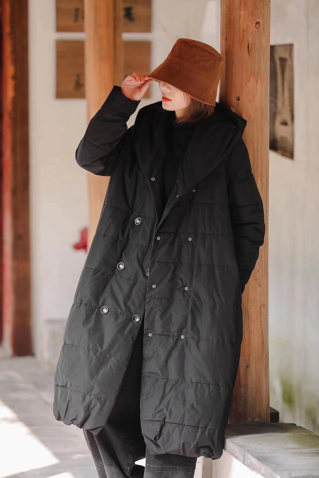 冬装女装尾货清仓清货特价 连帽保暖棉服外套过膝