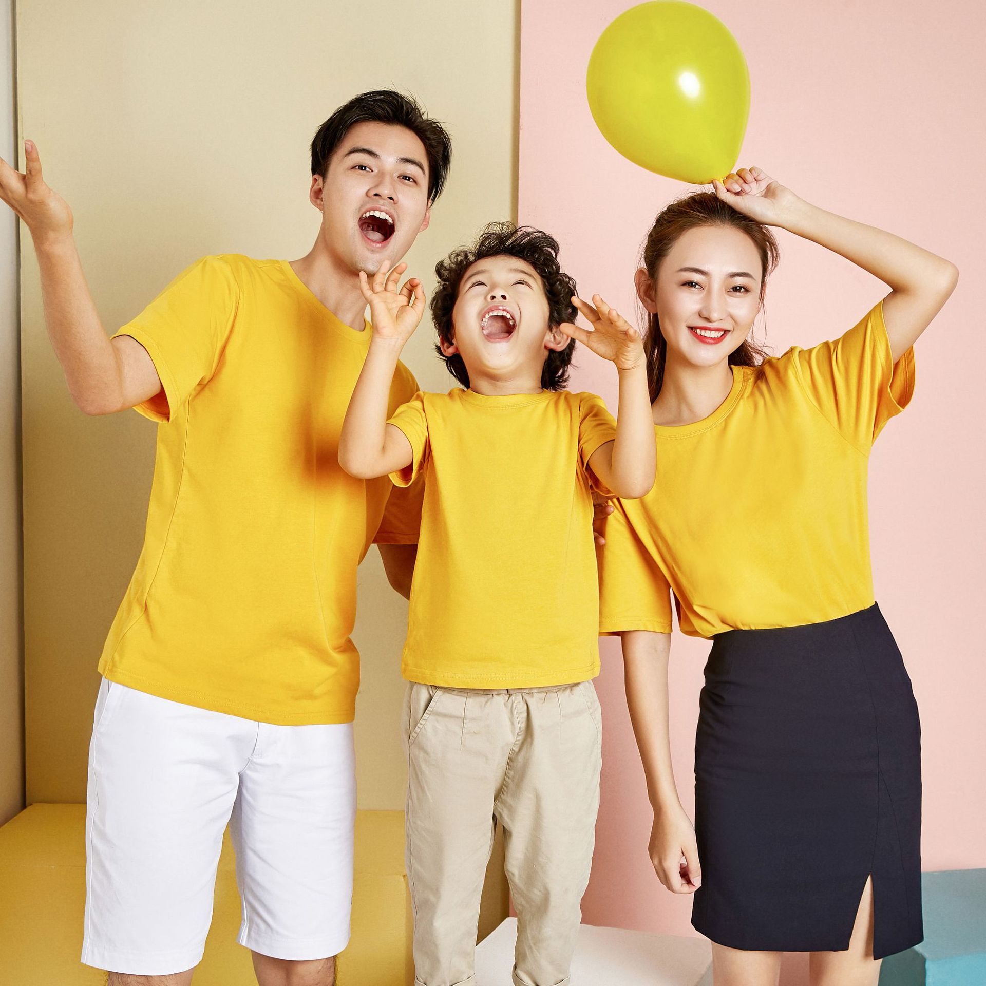 学校团体亲子装活动运动t恤短袖纯色圆领男女企业夏季透气bao