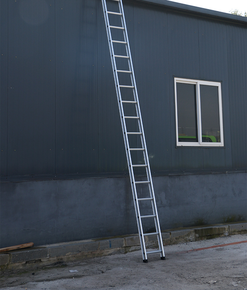 创铭工字型铝合金3米4米6米加厚一字单面直梯家用户外工程梯爬梯