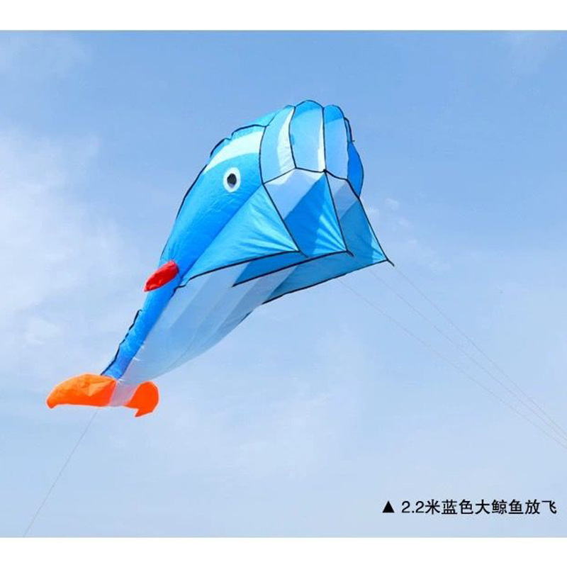 软体风筝成人风筝蓝色大鲸鱼风筝无骨架海豚潍坊厂家批发