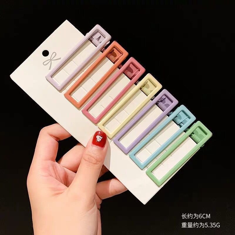 Cute Girl Korean Style New Candy Color Frosted Clip Set Multi-Color Stall Temperamental Bangs Clip Cropped Hair Clip