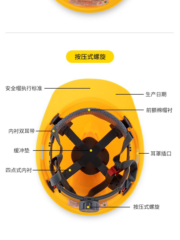 定制建筑施工安全帽 abs透气耐高温防砸塑料头盔 加厚劳保安全帽