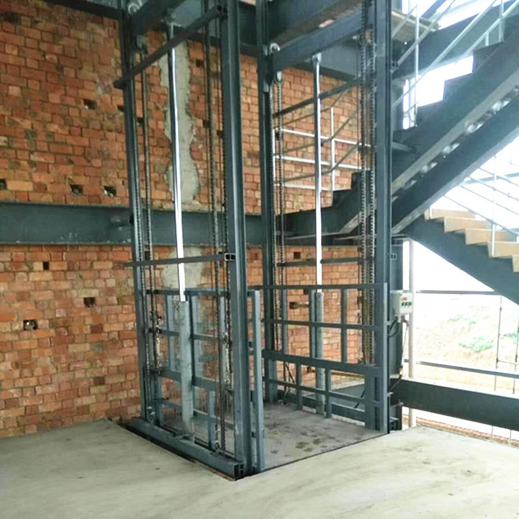 8米三层导轨式升降平台 电动液压垂直升降厂房货梯 电动机