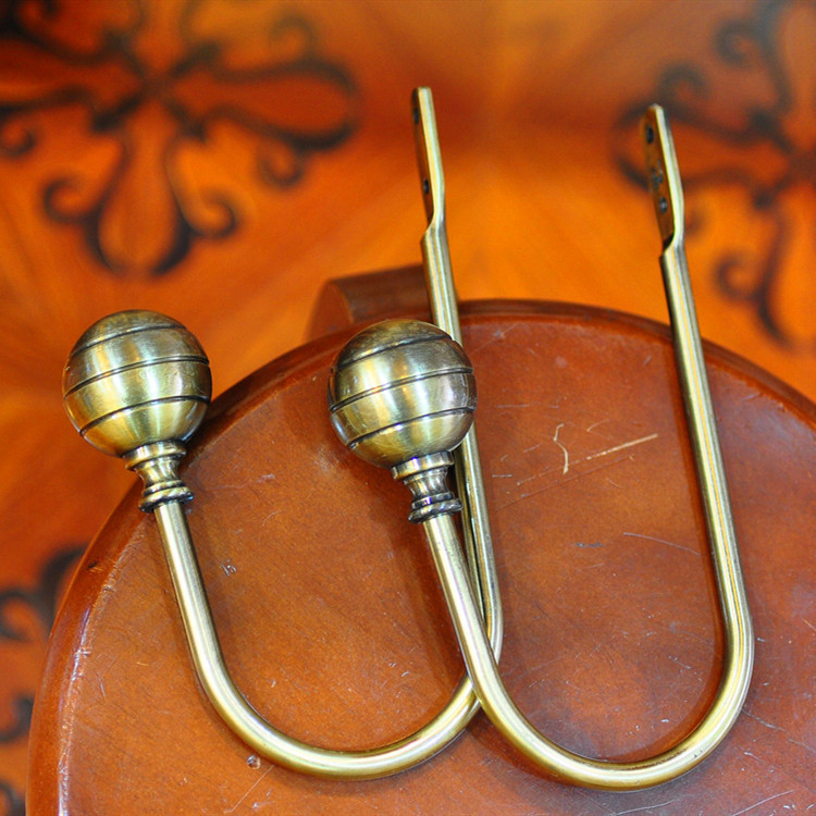 【永豪五金】现货批发铝合金大弯钩圆球窗帘挂钩窗帘墙钩