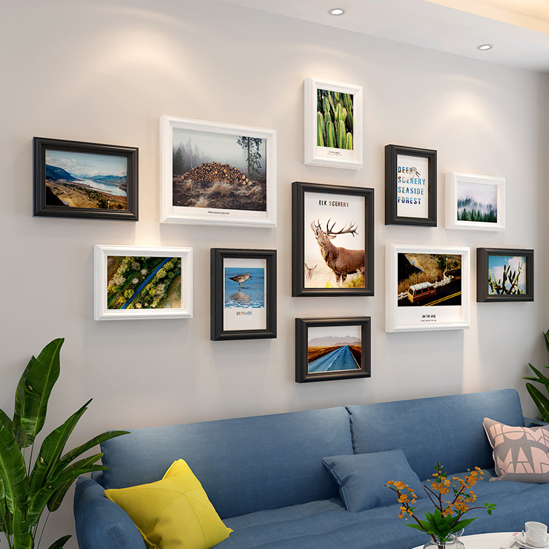 客厅定制照片墙装饰相框墙免打孔创意背景墙洗照片挂墙组合相片墙