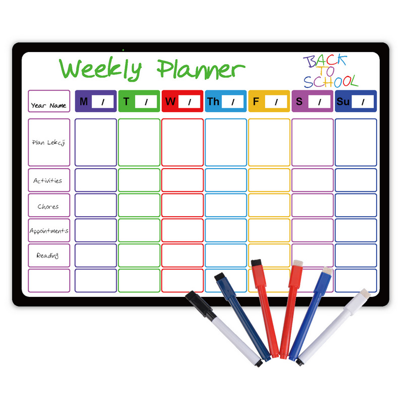 工厂定制流行款式 磁性板 磁性写字板 周计划表weekly planner