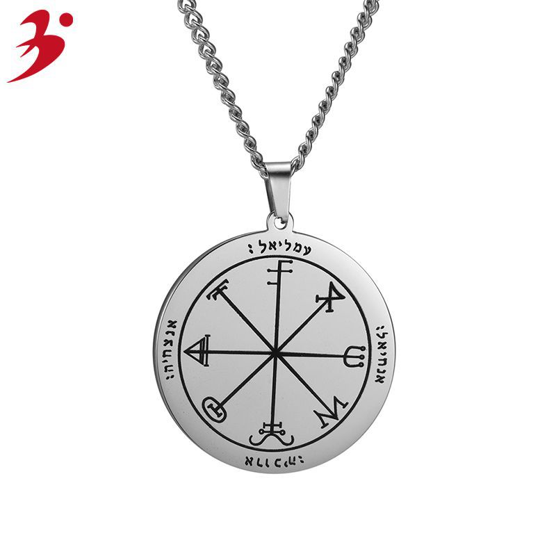北欧复古海盗维京所罗门的钥匙 wish护身符钛钢项链吊坠批发
