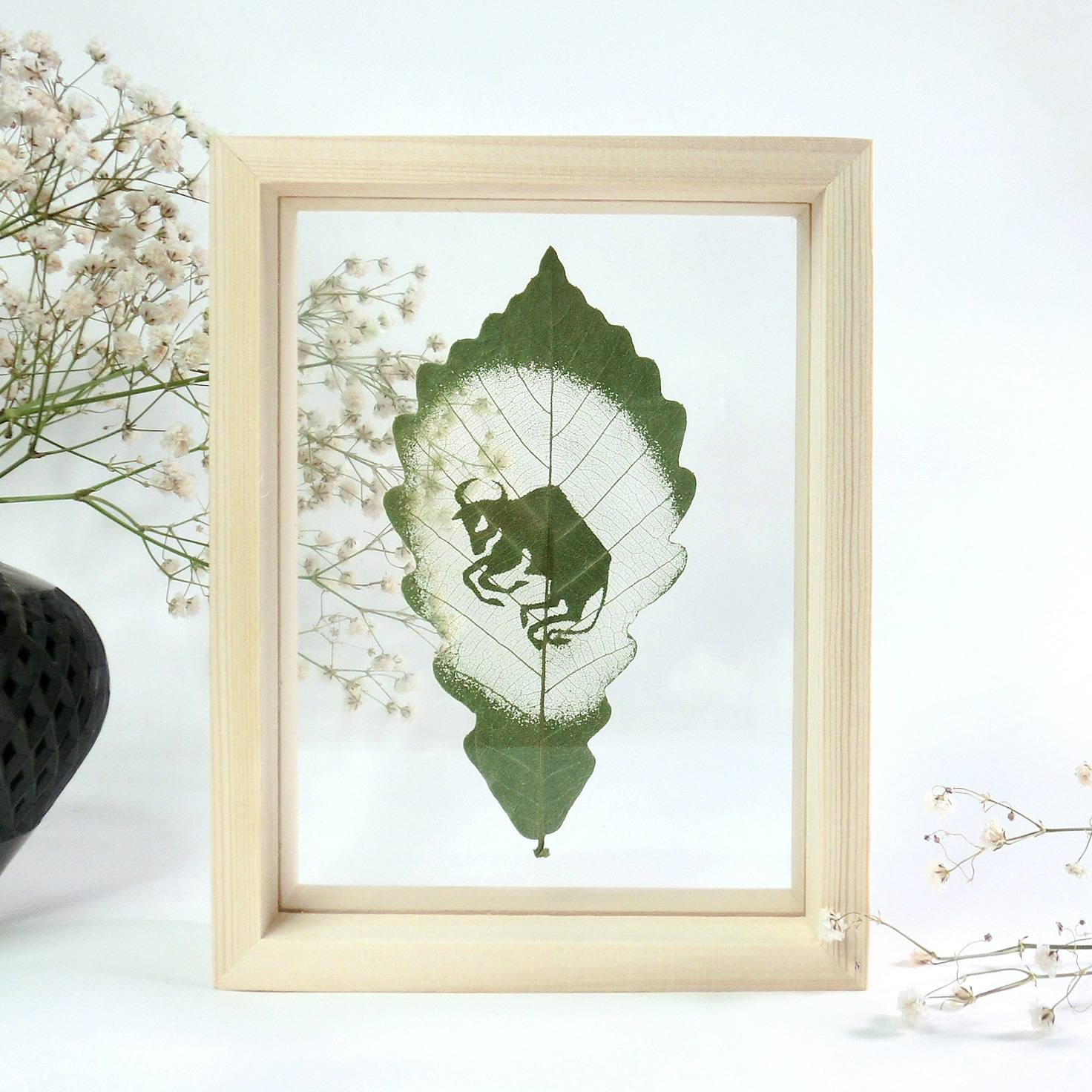 十二星座青冈叶雕树叶雕刻画书签创意手工艺礼品出国送老外批发