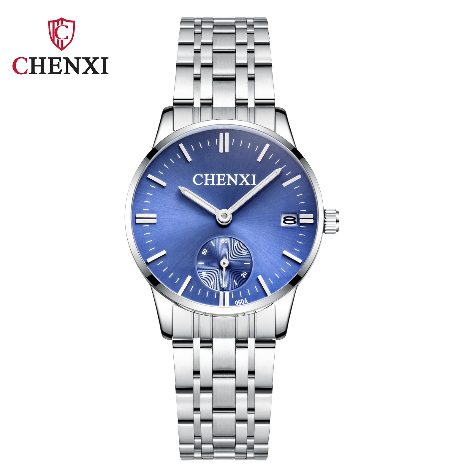 晨曦手表批发情侣腕表 男士钢带石英手表女士表日历防水表