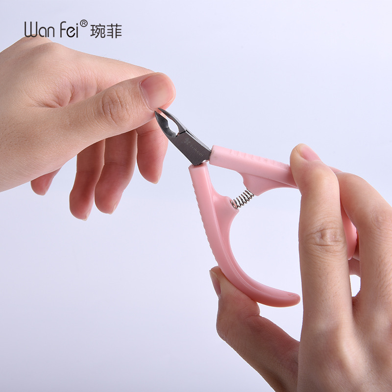 塑料胶柄斜口死皮钳美甲工具死皮剪不锈钢刀口修脚去死皮剪刀