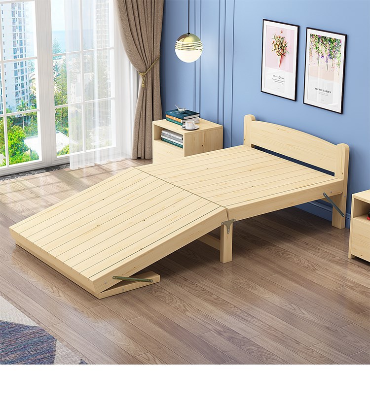 实木折叠床长2米桌子单人床小型90cm宽简易儿童活动床木制便捷式
