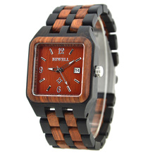 男装木质手表马逊跨境电商外贸木表外贸手表方形木表跨境手表厂家