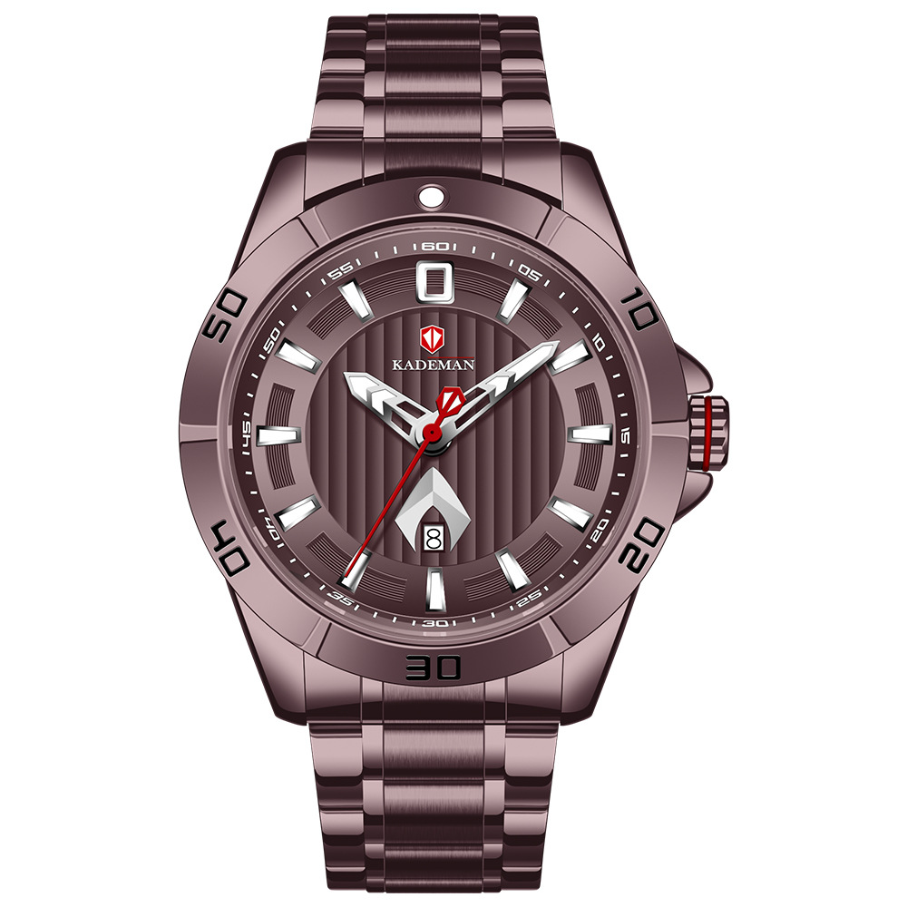 新款kademan卡德曼潮男大表盘日历石英手表运动水男表批发9106