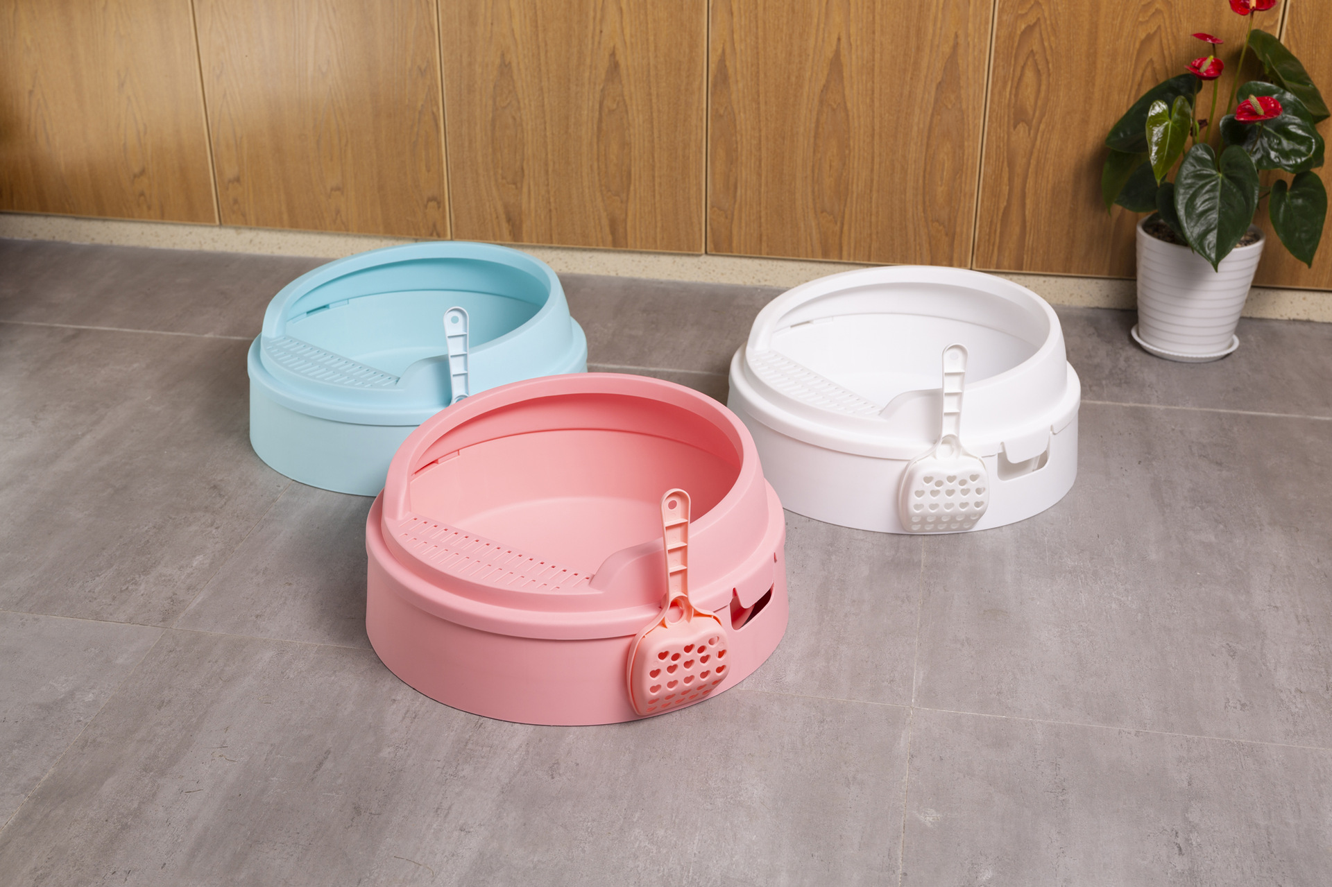 简易猫砂盆开放式猫沙盆猫厕所猫便盆猫咪用品带猫砂铲