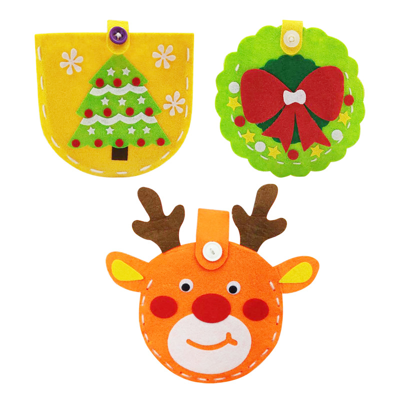 圣诞节新款包包不织布卡通背包 幼儿园儿童手工diy创意材料包