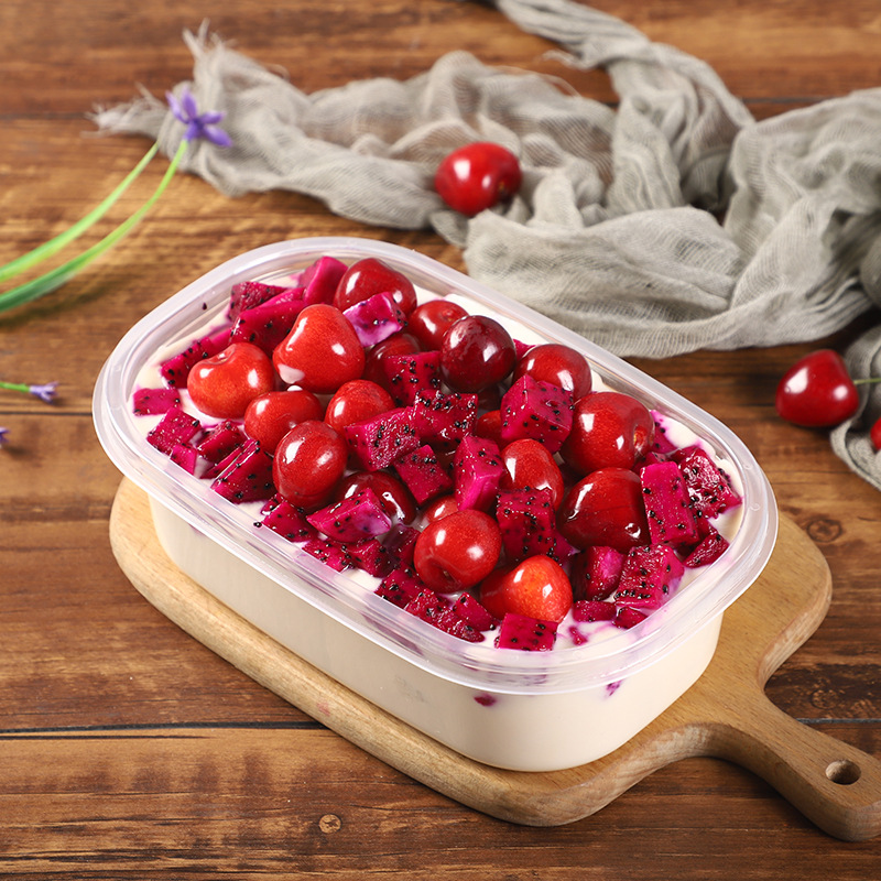 一次性水果捞盒1000ml大容量pp塑料外卖打包盒长方形厂家批发