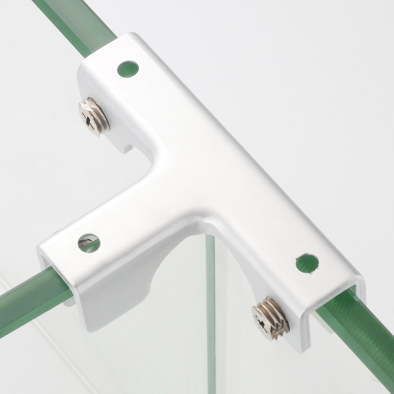 加厚铝合金l型直角鱼缸口加固玻璃夹固定夹子u型层板托一字玻璃夹