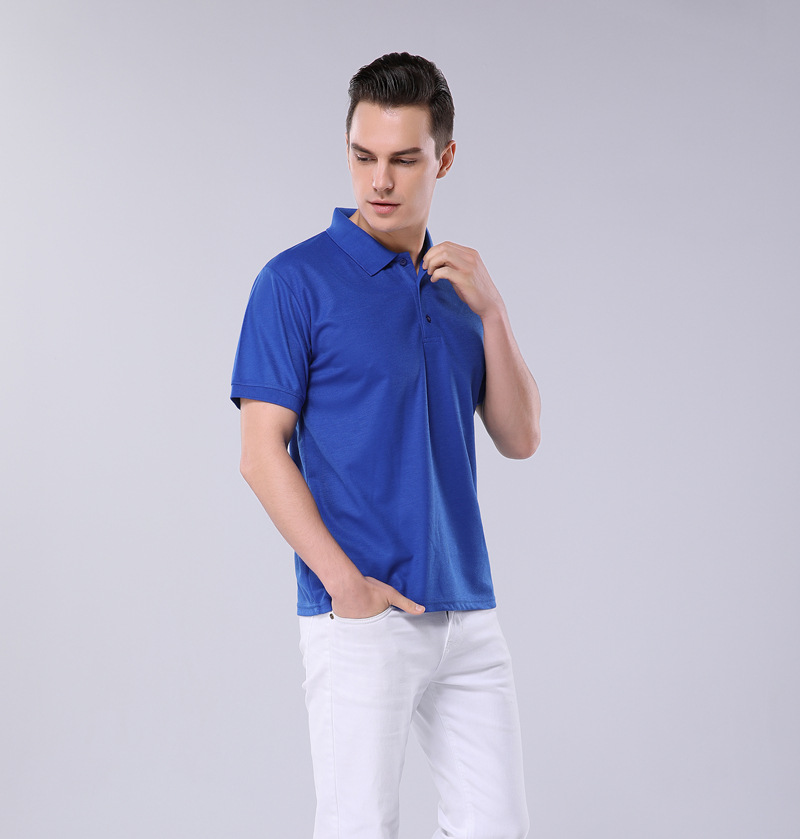 Men's Short-Sleeved T-shirt Polyester Cotton Advertising Shirt Lapel Cultural Shirt Business Attire Custom Work Clothes Wholesale Custom Polo Manufacturer