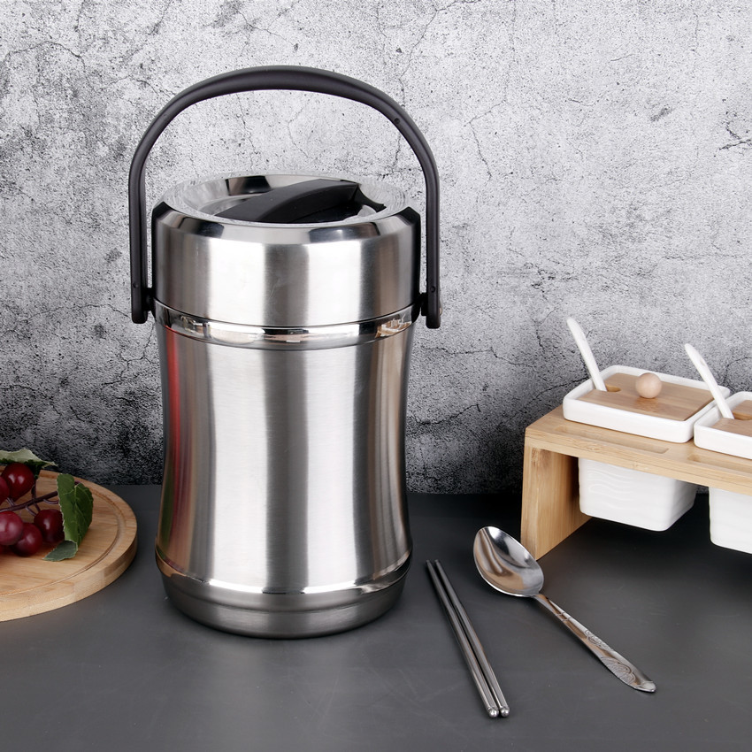 批发304提锅不锈钢保温饭盒 加厚双层真空提锅小蛮腰真空提锅