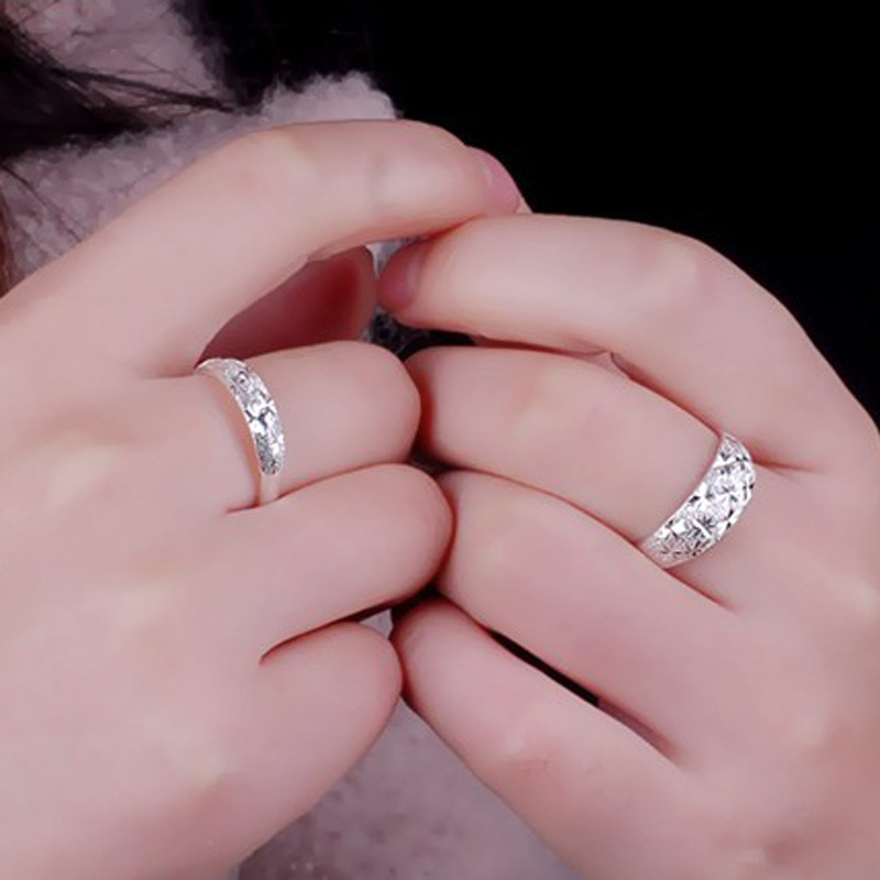 s990足银手戒 蛇肚满天星老人戒指 妈妈 奶奶款实心老人银戒指