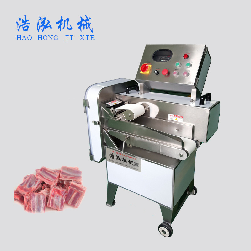 供应自动剁骨机 商用电动冻鲜排骨切块机 冻肉切片机 腊肉切片机