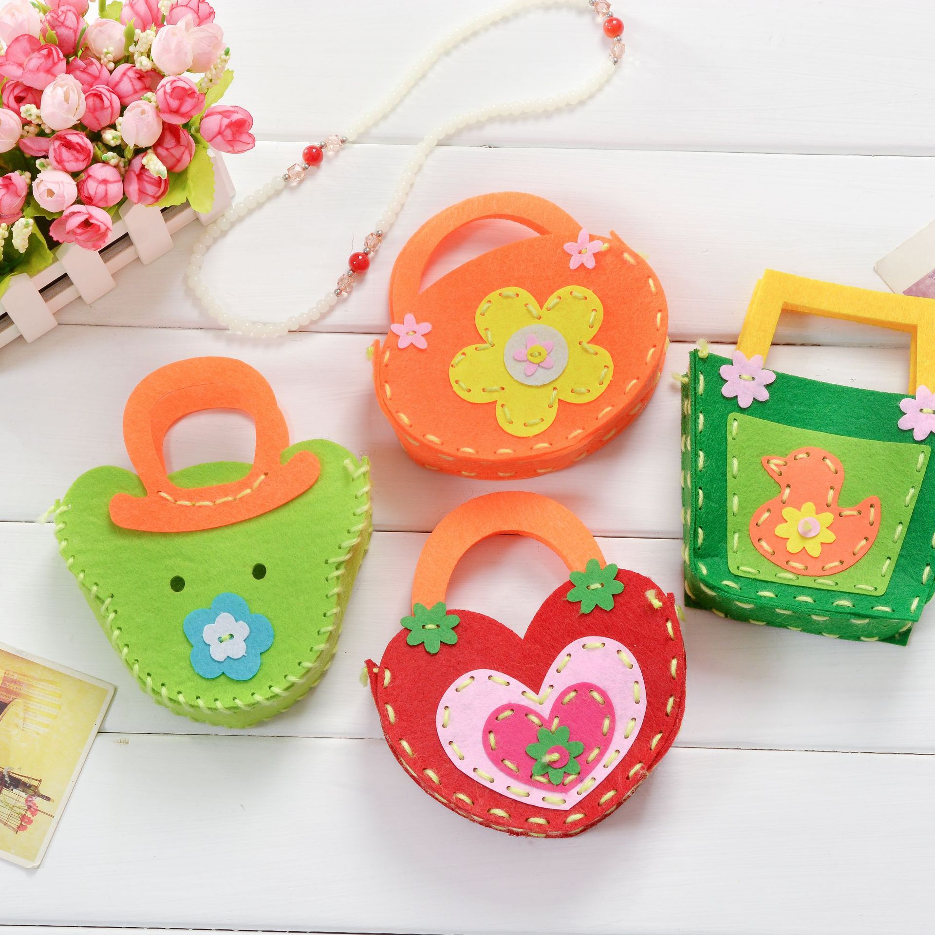 手工自制编织包益智玩具 无纺布不织布缝制diy手工包创意小礼品