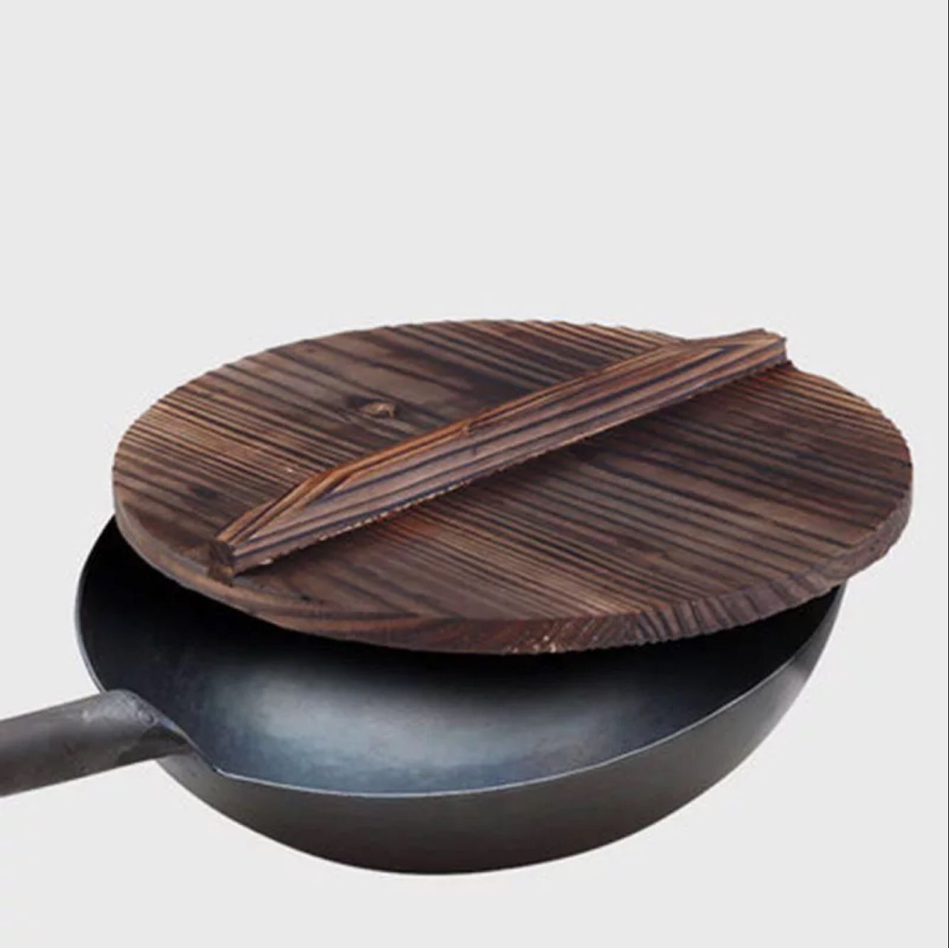 复古简约大锅创意时尚杉木锅盖子 圆形简易家庭实用木质锅盖