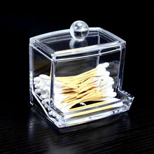 透明带盖自动棉签盒 化妆棉收纳盒  创意牙签盒子酒店饭桌面工具