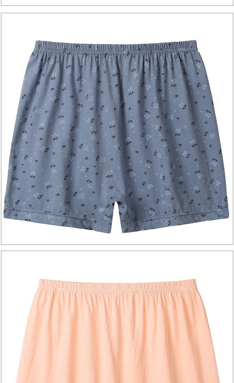 中老年人平角内裤女纯棉大码妈妈全棉四角内裤女士短裤头宽松平脚